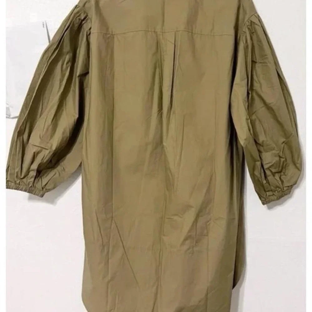 Olivaceous Khaki Poplin button shirt mini dress size Meduim‎ - Picture 4 of 6